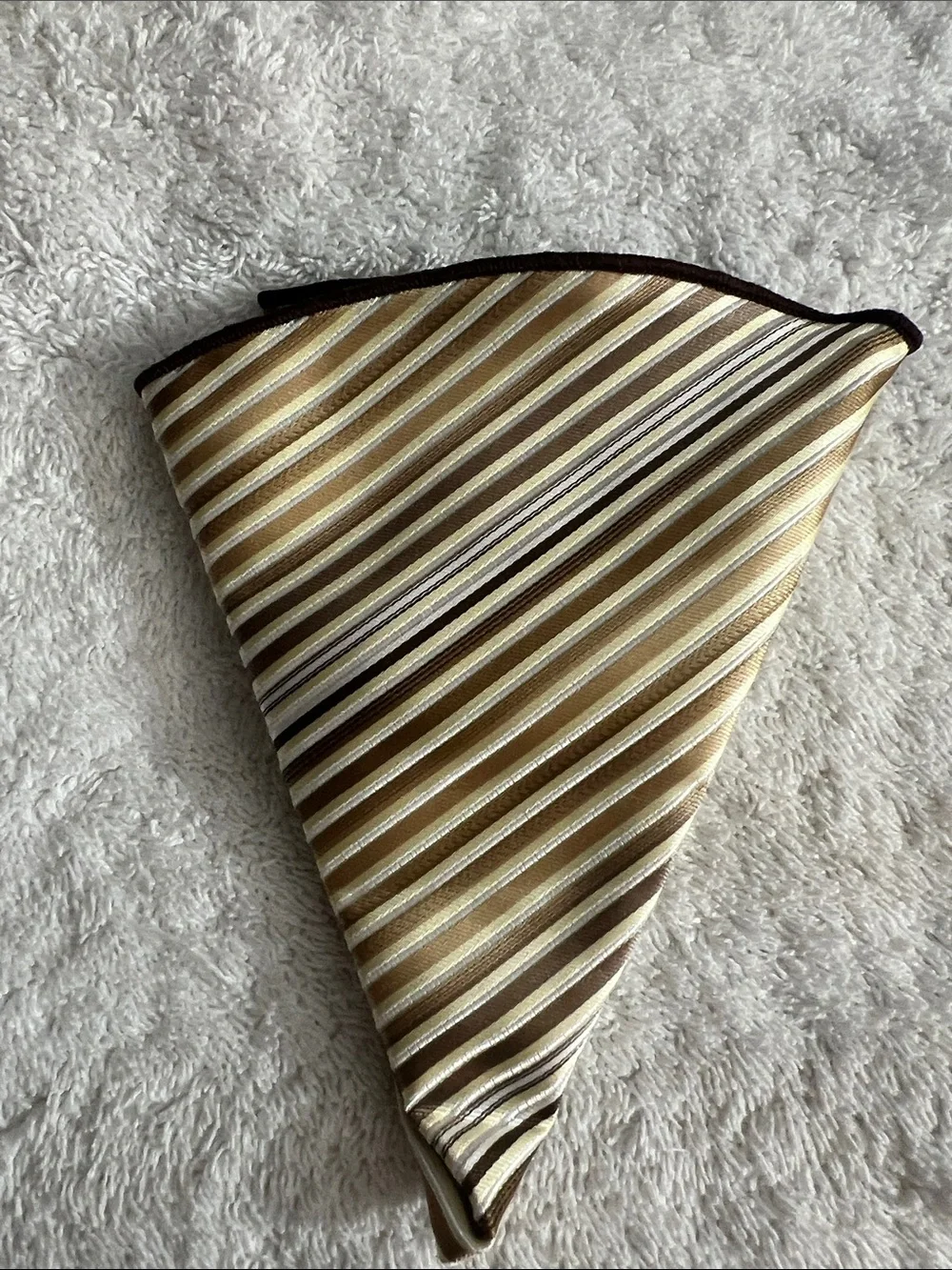 Tytus Ties Striped Gold & Cream “Miracle”Kids Bow Tie with Pocket Round